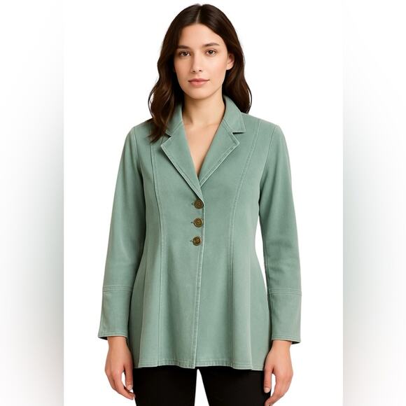 Testimony Los Angeles NEW Seafoam Green Long Line Jacket, Artisan, Bohemian, S - Picture 1 of 8